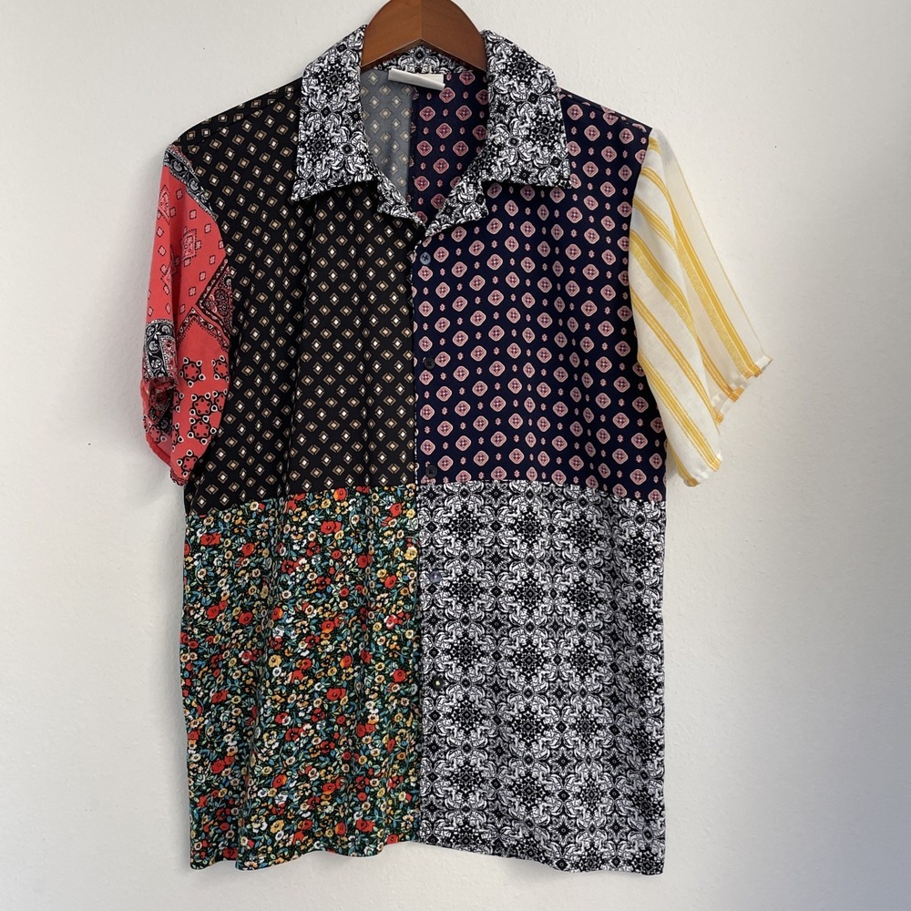Weiv shirts mens size small Multi pattern cam collar button summer beach comfort